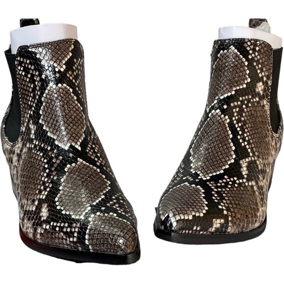 Blondo Waterproof Emelia Brown Snake Leather Boot Size 7 - Picture 2 of 11